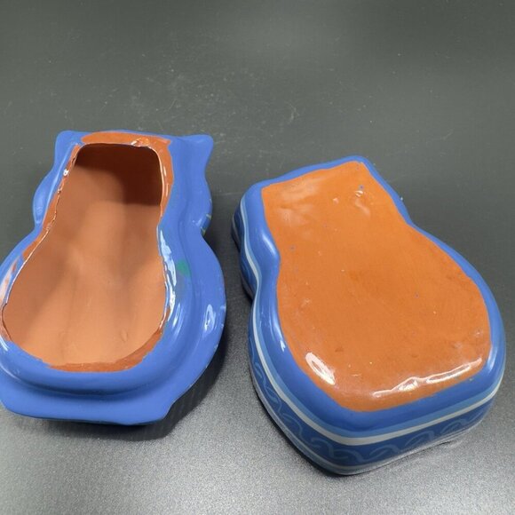 Mexican Pottery RedWare Trinket Dish Jewelry Holder Container Owl Pig Shaped VTG - Picture 5 of 12